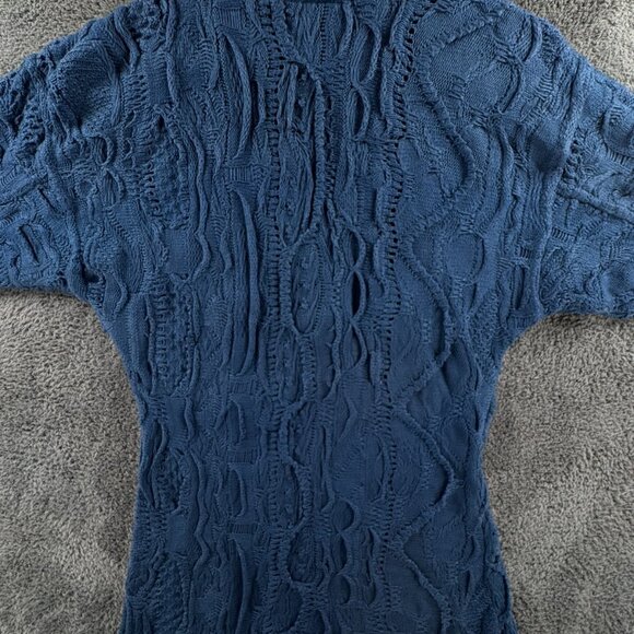 COOGI Blues Authentic Women Sweater Knit Pullover Blue Medium Cotton Henley - Picture 16 of 16
